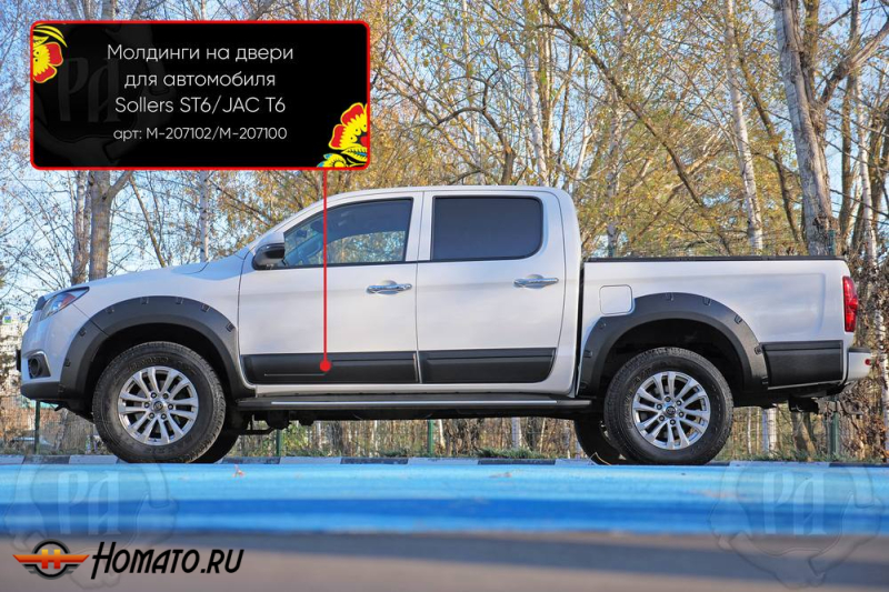 Молдинги на двери для JAC T6 | шагрень