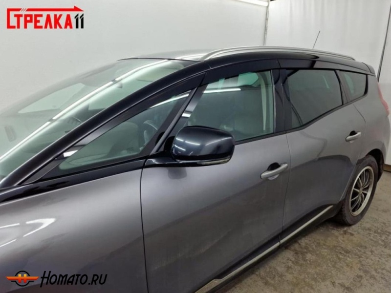 Дефлекторы Renault Grand Scenic 3 2016+ | премиум, плоские, 2D