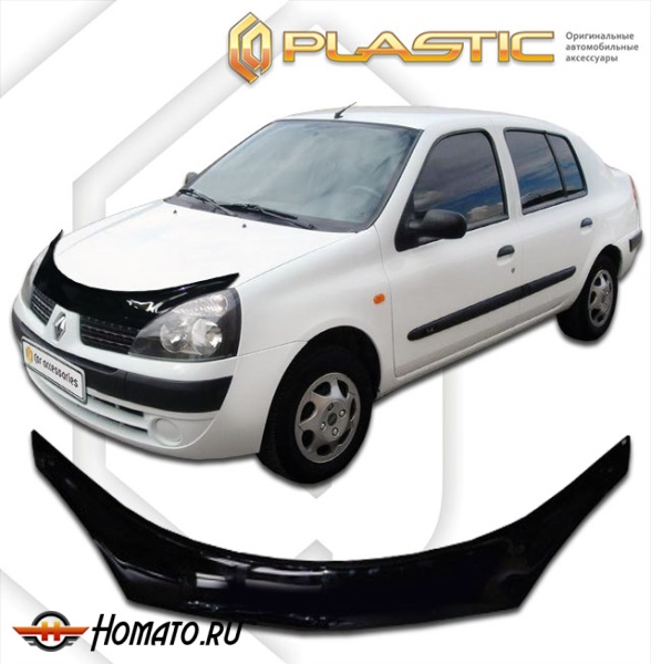 Дефлектор капота Renault Symbol 2006-2009 (LB) | exclusive, черный