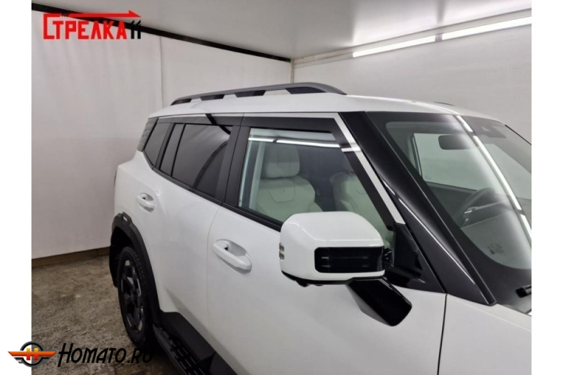 Дефлекторы Джетур Т1 | с хром молдингом, из 6 частей, премиум, плоские, 2D