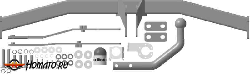 Фаркоп Renault Scénic II 2006-2009 | шар A - оцинкованный, нагрузка 50/1200 | MOTODOR | 91708-A
