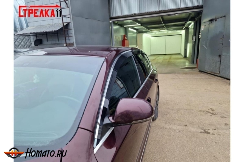 Дефлекторы Skoda Superb 2009-2015 лифтбек | премиум, плоские, 2D