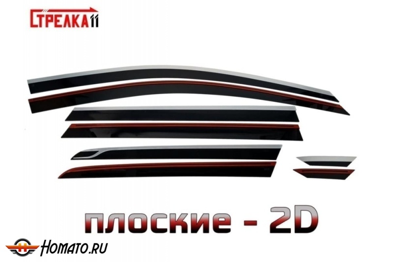 Дефлекторы Джили Окаванго 2023+ | премиум, плоские, 2D
