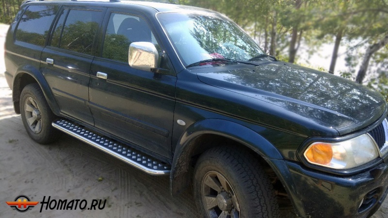 Пороги подножки Mitsubishi Pajero Sport 1 1998-2008 | алюминиевые или нержавеющие