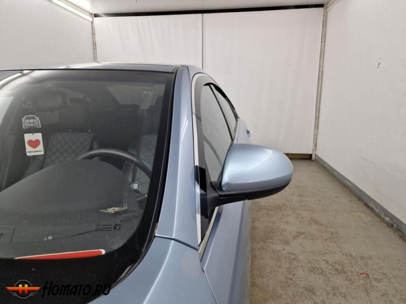 Дефлекторы Mazda 6 (GH) 2007-2012 седан | с хром молдингом, из 6 частей, премиум, плоские, 2D