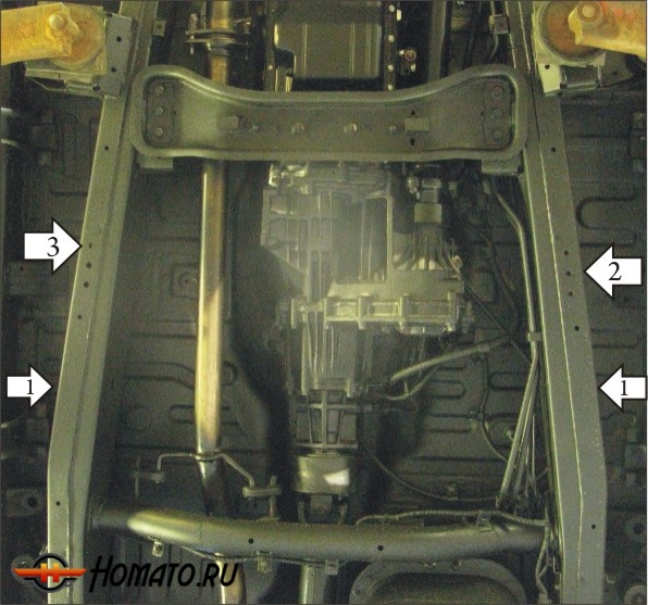 Защита картера Mitsubishi Pajero Sport II 2008-2011 | раздатка, 3 мм, сталь | MOTODOR | 11316