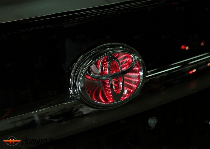 Светящаяся трехмерная эмблема крышки багажника «120х80» для Toyota Camry V50,Highlander,Corolla 2010