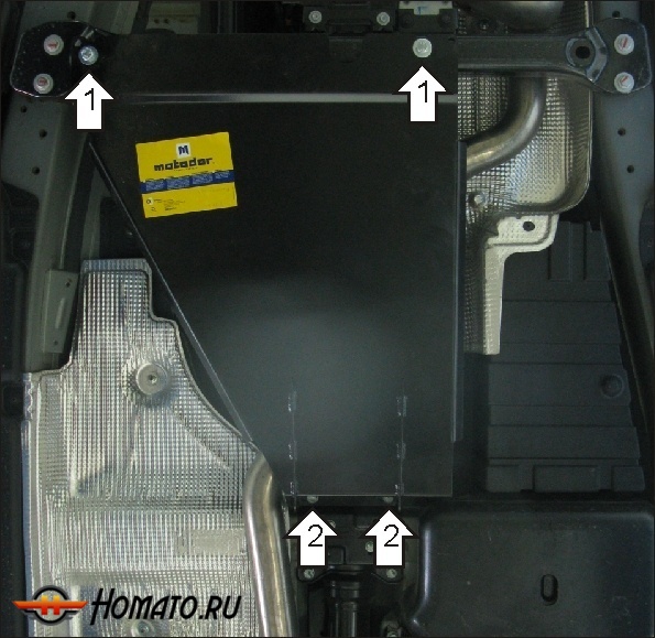 Защита картера Porsche Cayenne 2007-2010 | раздатка, 3 мм, сталь | MOTODOR | 12702