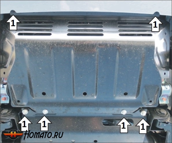 Защита картера Mitsubishi L 200 2015-2018 | радиатор, 3 мм, сталь | MOTODOR | 11338