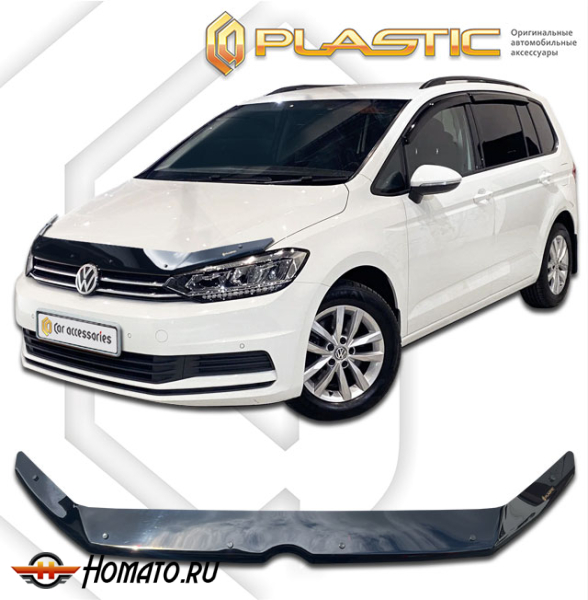 Дефлектор капота Volkswagen Touran 2 2016- | черный