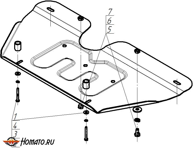 Защита картера Gac M8 2023- | электроусилитель руля, 2 мм, сталь | MOTODOR | 77803