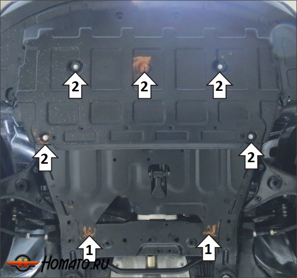 Защита картера Jac JS4 2021- | двигатель + КПП, 1,5 мм, сталь | АвтоСтандарт | 57601