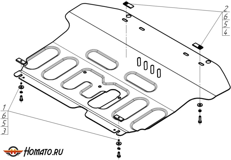Защита картера Changan Alsvin 2023- | двигатель + КПП, 2 мм, сталь | MOTODOR | 77205