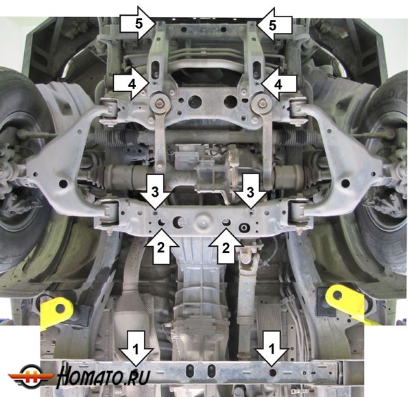 Защита картера Toyota Hilux 2005-2008 | двигатель + КПП + радиатор, 3 мм, сталь | MOTODOR | 12514