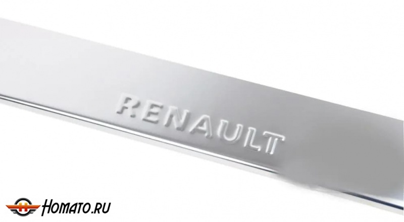 Накладки на пороги Renault Koleos 2017- нержавейка с логотипом