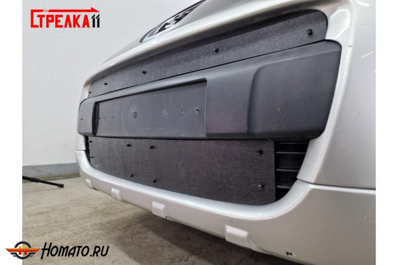 Зимняя защита радиатора Peugeot Partner B9 (2008-2012) дорестайл | на стяжках