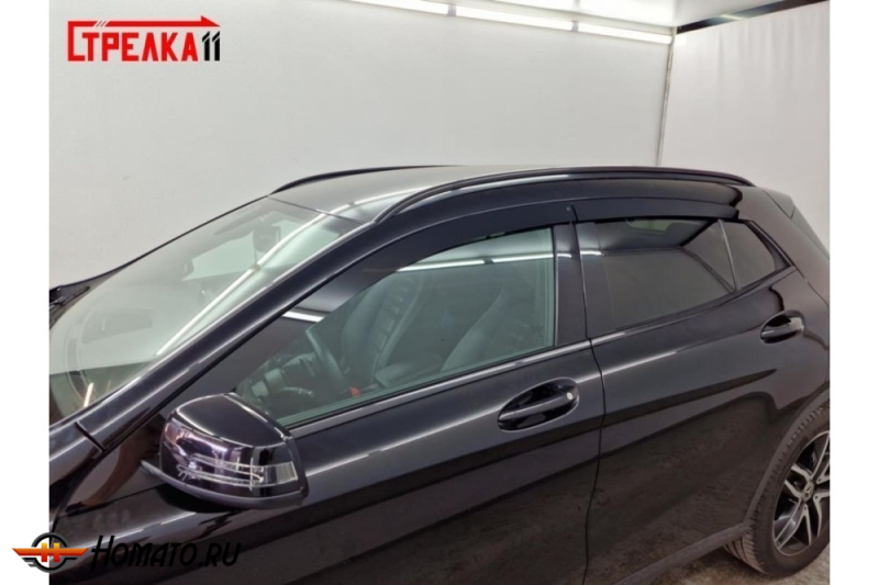 Дефлекторы Mercedes GLA (X156) 2014-2020 | из 4 частей, премиум, плоские, 2D