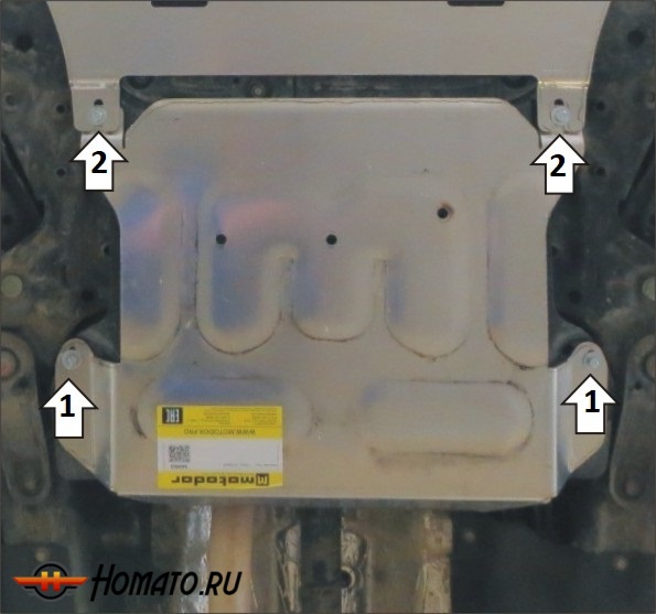 Защита картера Hyundai Tucson 2021- | двигатель + КПП, 2 мм, сталь | MOTODOR | 70903