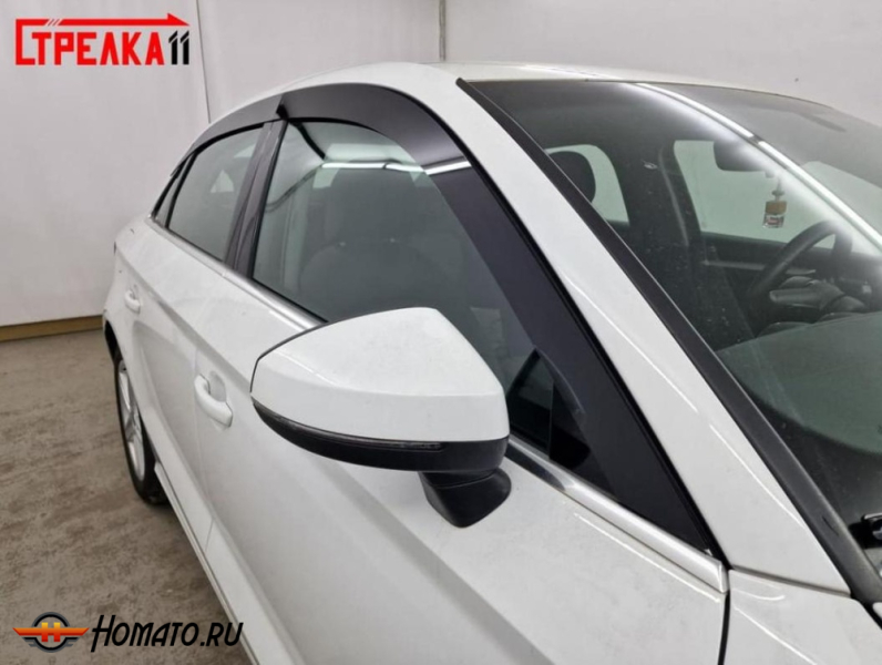 Дефлекторы Ауди А3 (8V) седан 2012-2020 | из 6 частей, премиум, плоские, 2D