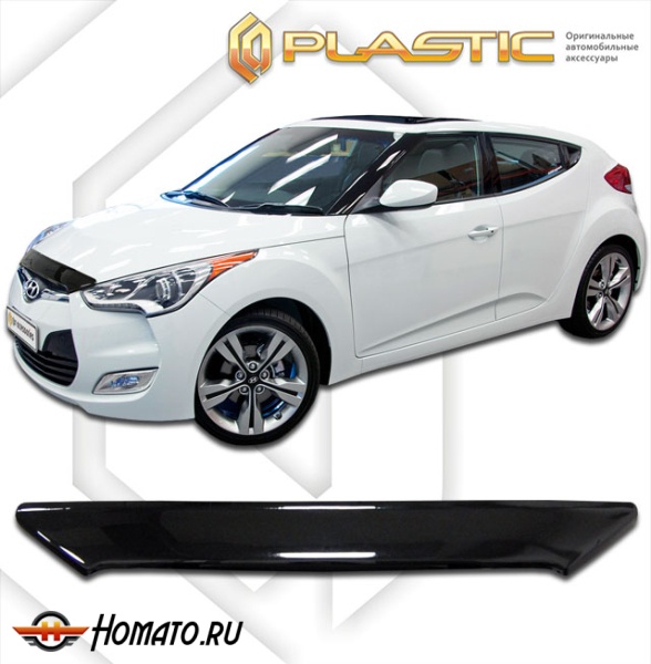Дефлектор капота Hyundai Veloster 2011-2018 | черный