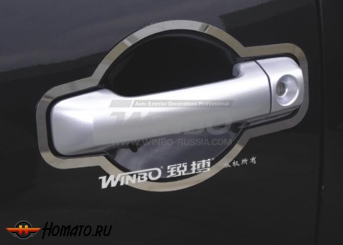 Окантовка дверных ручек на Toyota FJ Cruiser 2007+ | нержавейка, 2 части