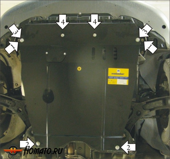 Защита картера Suzuki Sx4 2009-2013 | двигатель + КПП, 2 мм, сталь | MOTODOR | 02414