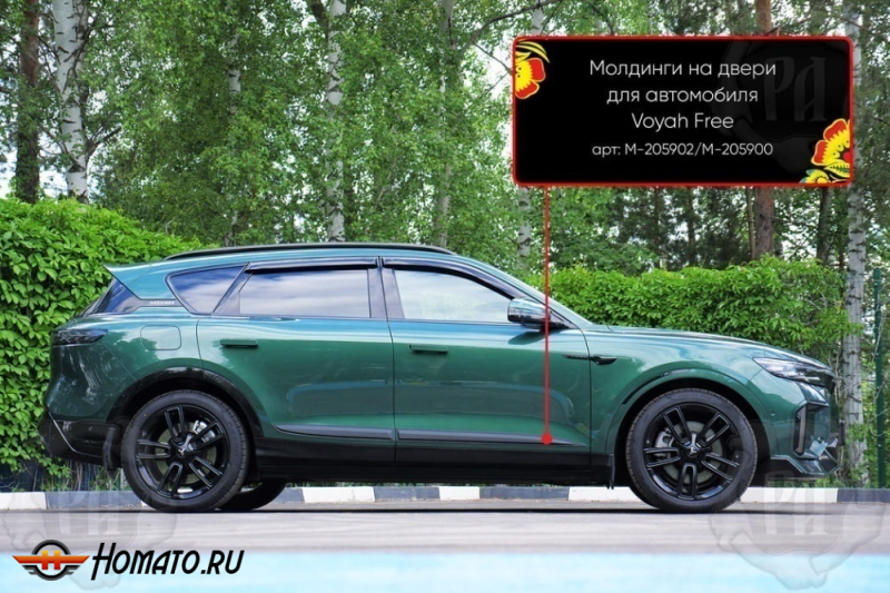 Молдинги на двери для Voyah Free 2021+ | шагрень