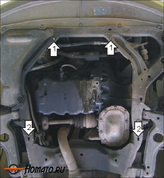 Защита картера Opel Vectra B 1995-2002 | двигатель + КПП, 2 мм, сталь | MOTODOR | 01506