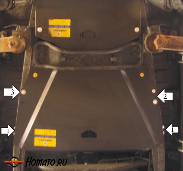 Защита картера Mitsubishi Pajero Sport II 2008-2011 | раздатка, 3 мм, сталь | MOTODOR | 11316