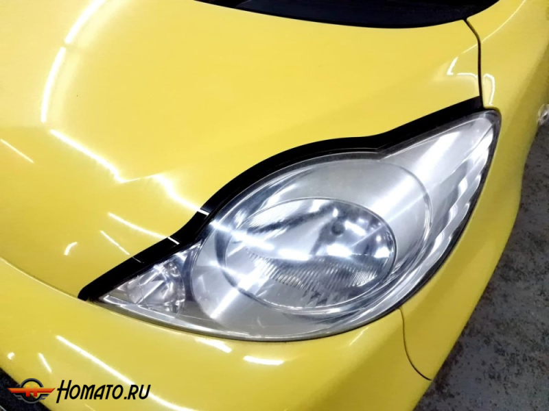 Накладки на капот для Пежо 107 2005-2015 | 2 штуки, декор