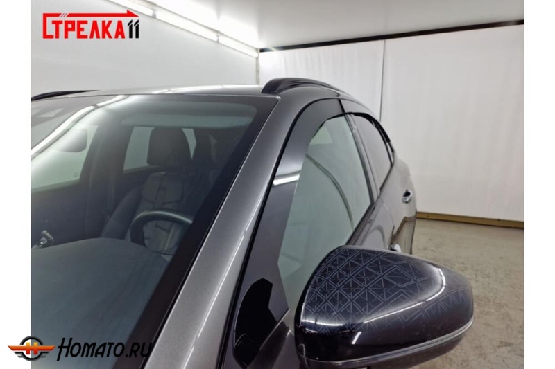 Дефлекторы Citroen DS7 2017+/2022+ | из 6 частей, премиум, плоские, 2D