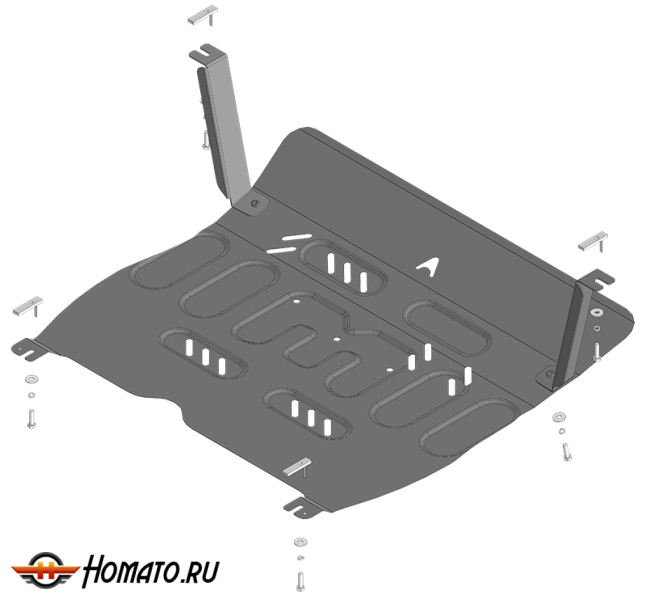 Защита картера Jac JS6 2022- | двигатель + КПП, 1,5 мм, сталь | АвтоСтандарт | 58302