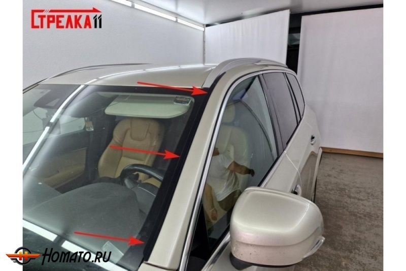 Премиум водостоки дефлекторы лобового стекла XC90 2015+/2025+