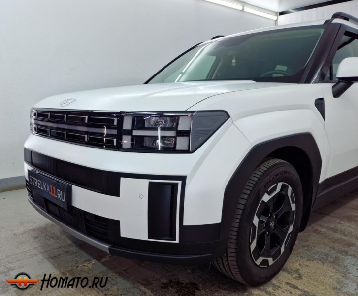 Накладки на решетку радиатора для Hyundai Santa Fe 5 (MX5) 2024+ | 10 штук, декор