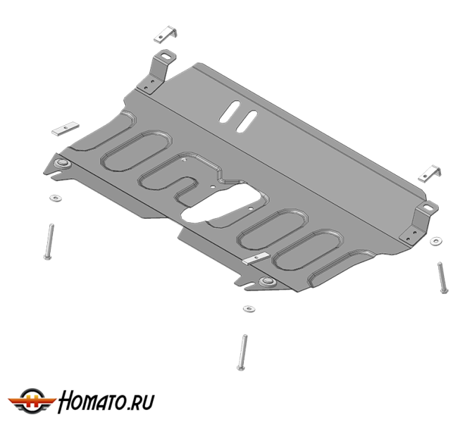 Защита картера Toyota Camry 2006-2011 | двигатель + КПП, 2 мм, сталь | MOTODOR | 72538