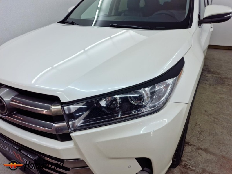 Накладки на фары для Toyota Highlander 3 2013-2020 | 2 штуки, декор