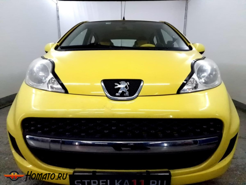 Накладки на капот для Пежо 107 2005-2015 | 2 штуки, декор