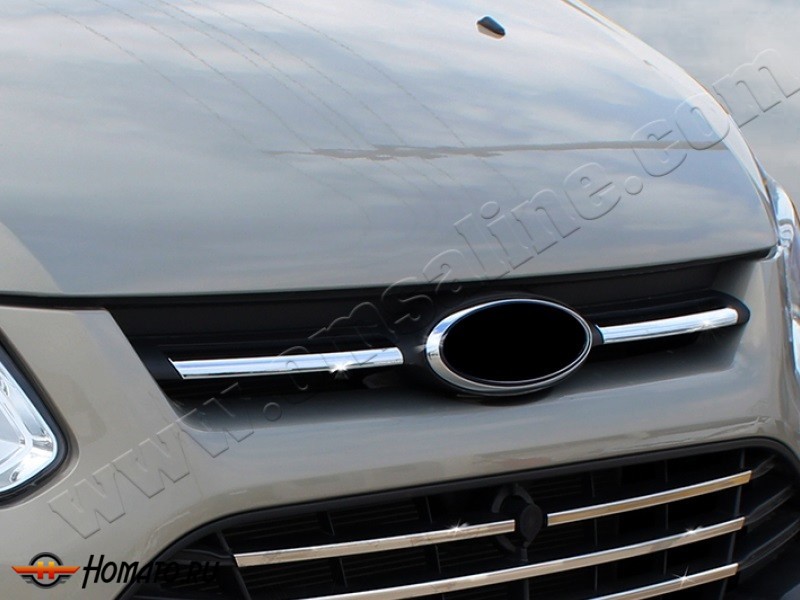 Накладки на решетку радиатора для Ford Tourneo Custom 2013+ | нержавейка, 2 части