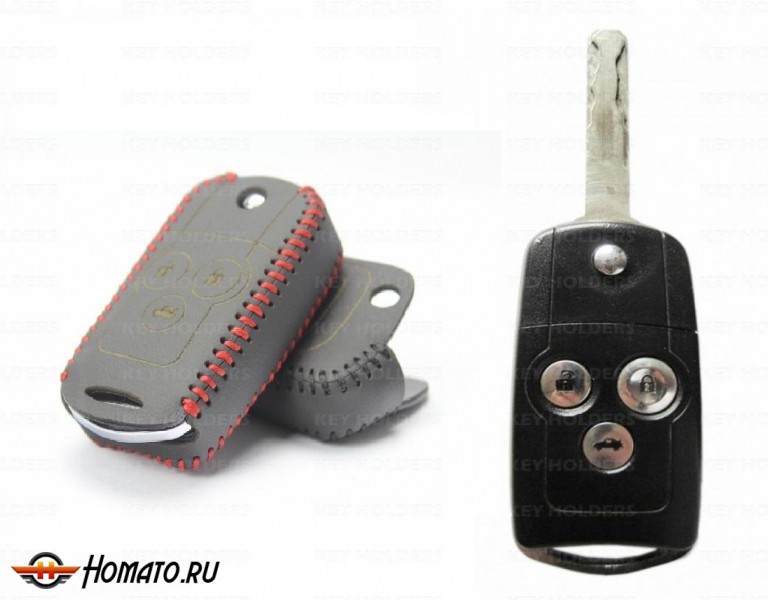 Чехол для ключа Honda (Брелок) "String", 3 кнопки, цвет кожи: Черный