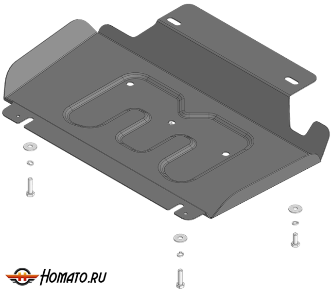 Защита картера Foton Tunland G7 2024- | двигатель + передний дифференциал, 2 мм, сталь | MOTODOR | 77504