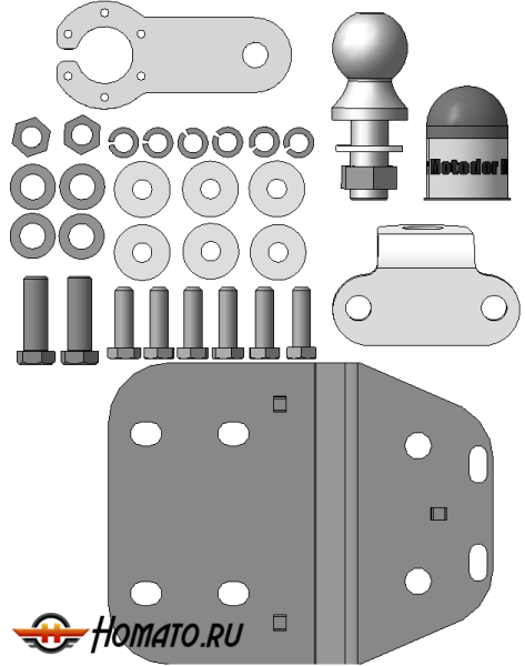 Фаркоп Toyota Land Cruiser Prado 150 2009-2014 | шар FE - оцинкованный, нагрузка 100/2500 | MOTODOR | 92513-FE