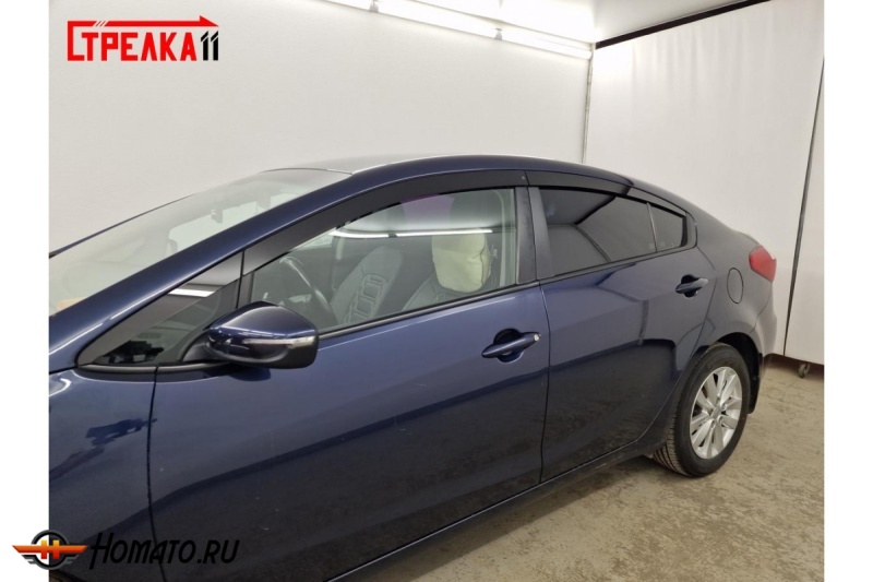 Дефлекторы Kia Cerato 3 2013+ | премиум, плоские, 2D