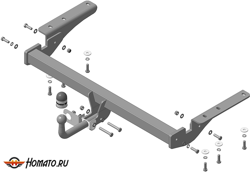 Фаркоп Toyota RAV 4 2005-2009 | шар A - оцинкованный, нагрузка 75/1500 | MOTODOR | 92515-A