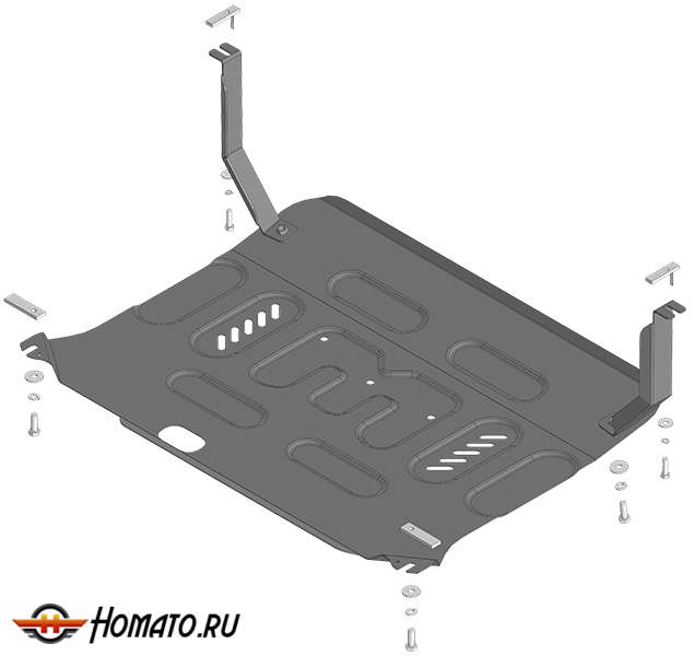 Защита картера LIVAN S6 Pro 2023- | двигатель + КПП, 2 мм, сталь | MOTODOR | 74702