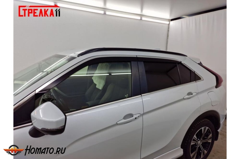 Дефлекторы Mitsubishi Eclipse Cross 2017+/2020+ | премиум, плоские, 2D