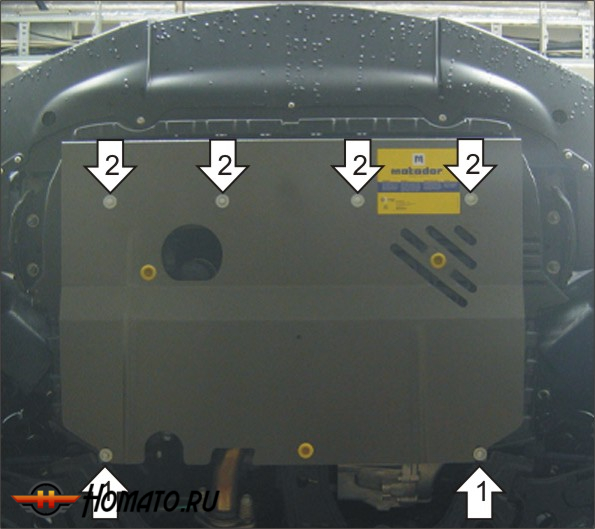 Защита картера Suzuki Sx4 2009-2013 | двигатель + КПП, 2 мм, сталь | MOTODOR | 00619