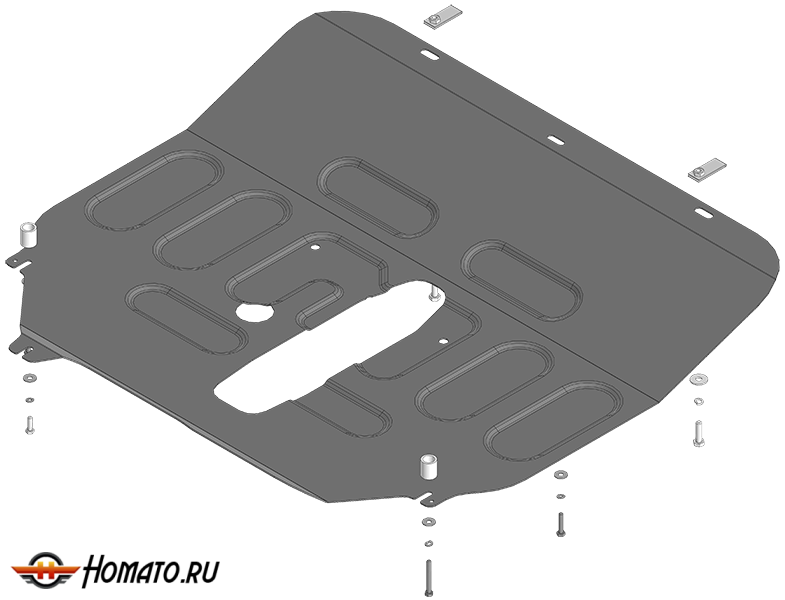 Защита картера DFSK ix5 2023- | двигатель + КПП, 2 мм, сталь | MOTODOR | 78609