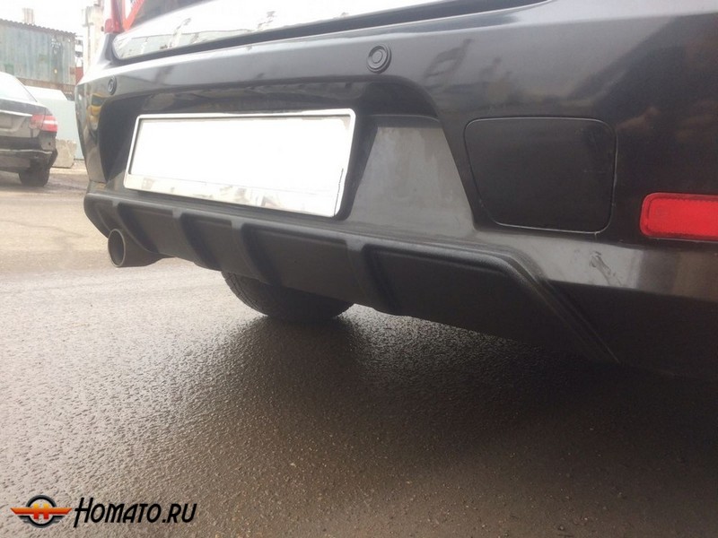 Диффузор на задний бампер для Renault Logan (2010-2013) рестайл | шагрень
