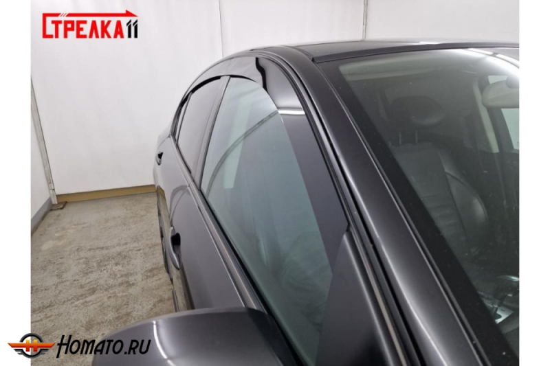 Дефлекторы Renault Laguna 3 2007-2015 лифтбек | из 4 частей, премиум, плоские, 2D