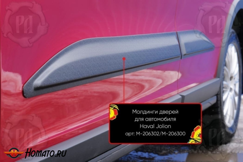 Молдинги на двери для Haval Jolion 2021+/2024+ | шагрень